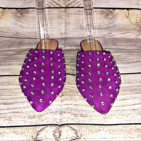 HALOGEN Eva Jeweled Point Toe Mules Size 7M - Picture 1 of 12